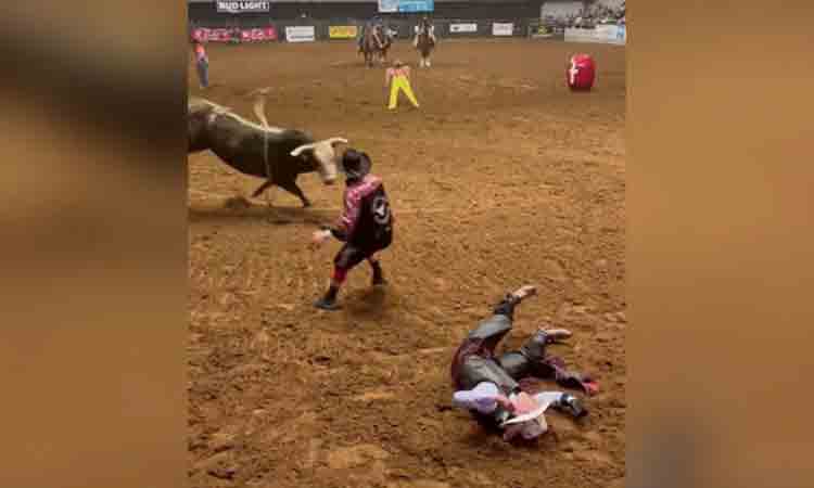 టీనేజ‌ర్‌పై ఎద్దు దాడి. వెంట‌నే అల‌ర్ట్ అయిన తండ్రి ఏం చేశాడంటే? వైర‌ల్ వీడియో