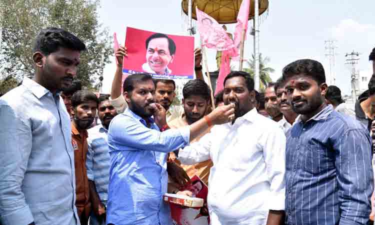 పాలమూరులో సీఎం కేసీఆర్‌ చిత్రపటాలకు క్షీరాభిషేకాలు