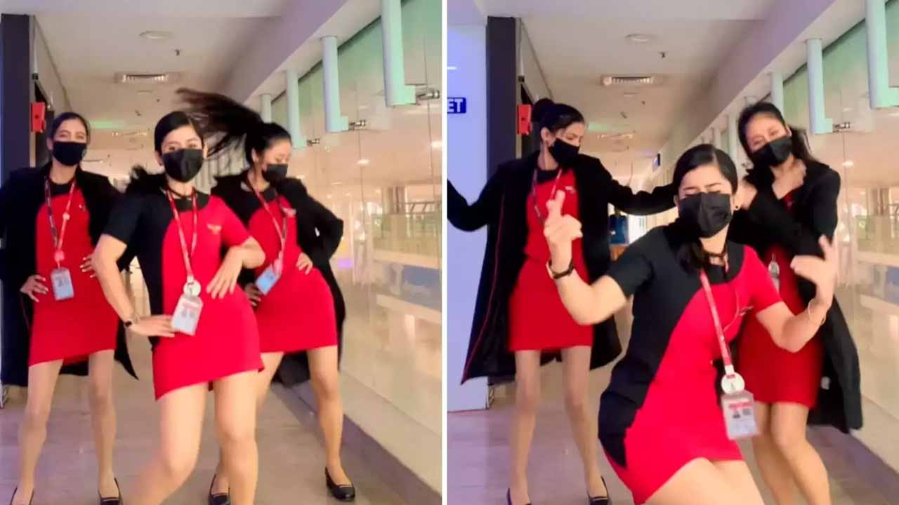 Viral video: ‘ప‌ర‌మ్ సుంద‌రి’ పాట‌పై అదిరిపోయే స్టెప్పులేసిన ఎయిర్‌హోస్టెస్