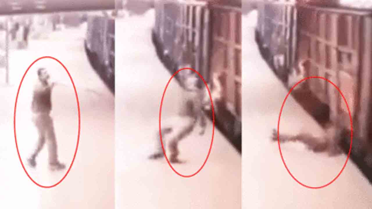 Video | రైల్వే స్టేషన్‌లో షాకింగ్ ఘటన.. కళ్లు తిరిగి రైలు కింద పడిపోయిన కానిస్టేబుల్!