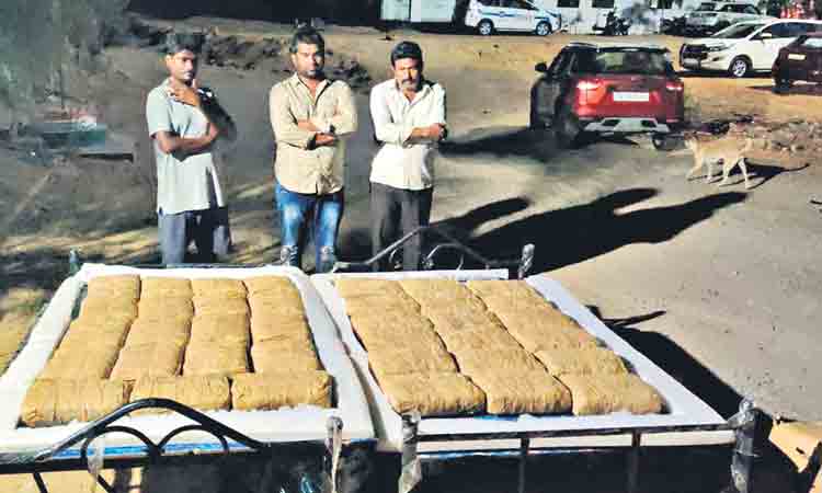 పరుపుల్లో గంజాయి రవాణా