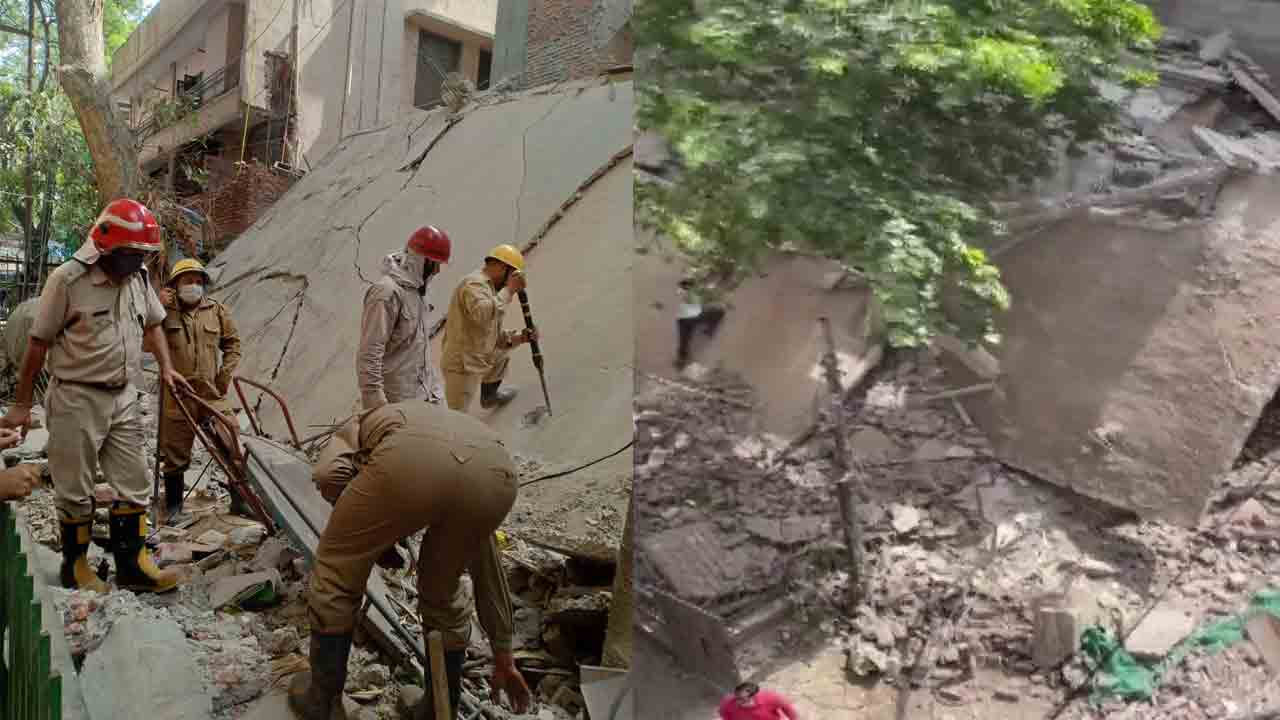 ఢిల్లీలో కుప్పకూలిన నిర్మాణంలో ఉన్న భవనం.. శిథిలాల్లో చిక్కుకున్న కార్మికులు