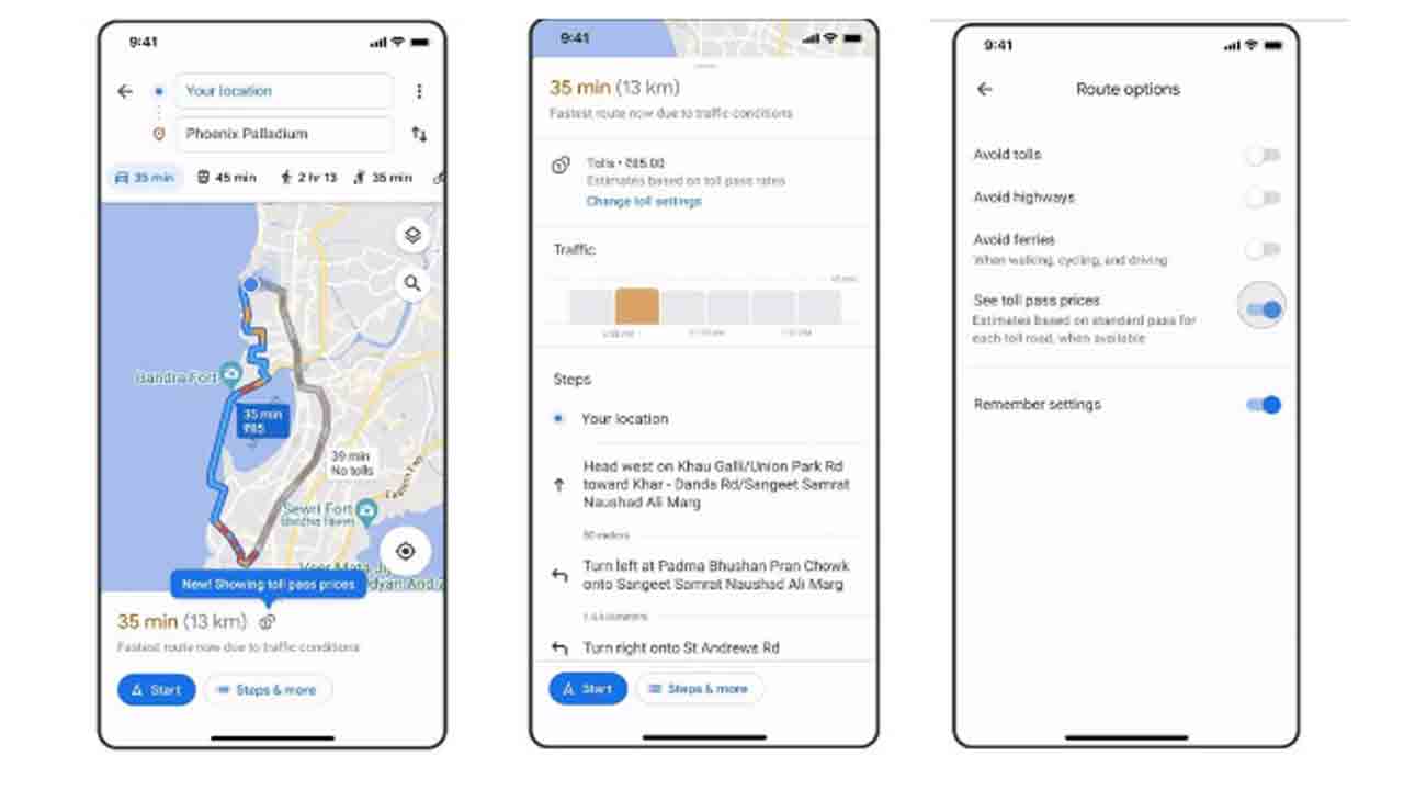 గూగుల్ మ్యాప్స్‌లో టోల్‌ గేట్‌ రేట్లు… భారత్‌తో సహా నాలుగు దేశాల్లో కొత్త ఫీచర్‌