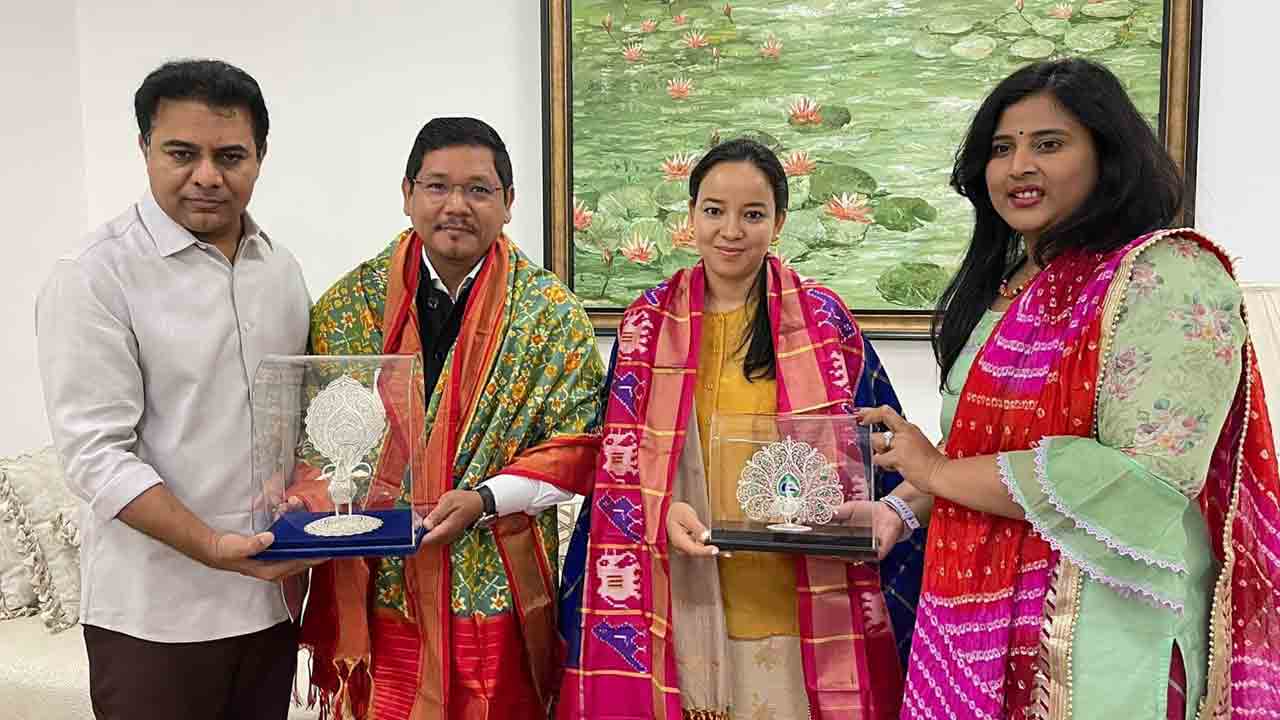 మంత్రి కేటీఆర్‌తో మేఘాల‌య సీఎం సంగ్మా స‌మావేశం