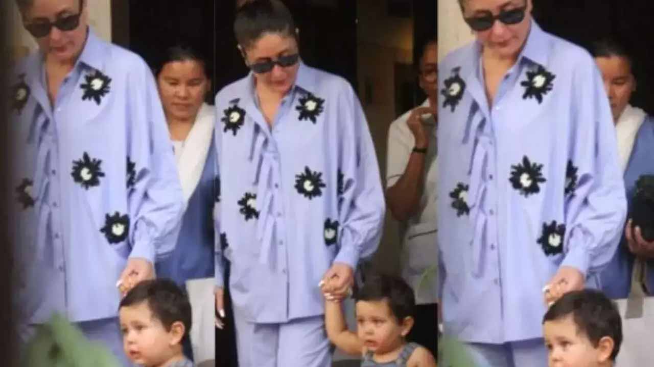 కొడుకు జెహాలీఖాన్‌తో న‌డుచుకుంటూ వ‌చ్చిన క‌రీనాక‌పూర్‌.. వీడియో వైర‌ల్‌!!