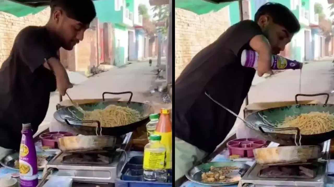 చేతులు లేకున్నా నూడుల్స్ అమ్ముతూ జీవ‌నం.. అంద‌రిలో స్ఫూర్తినింపే వీడియో!!