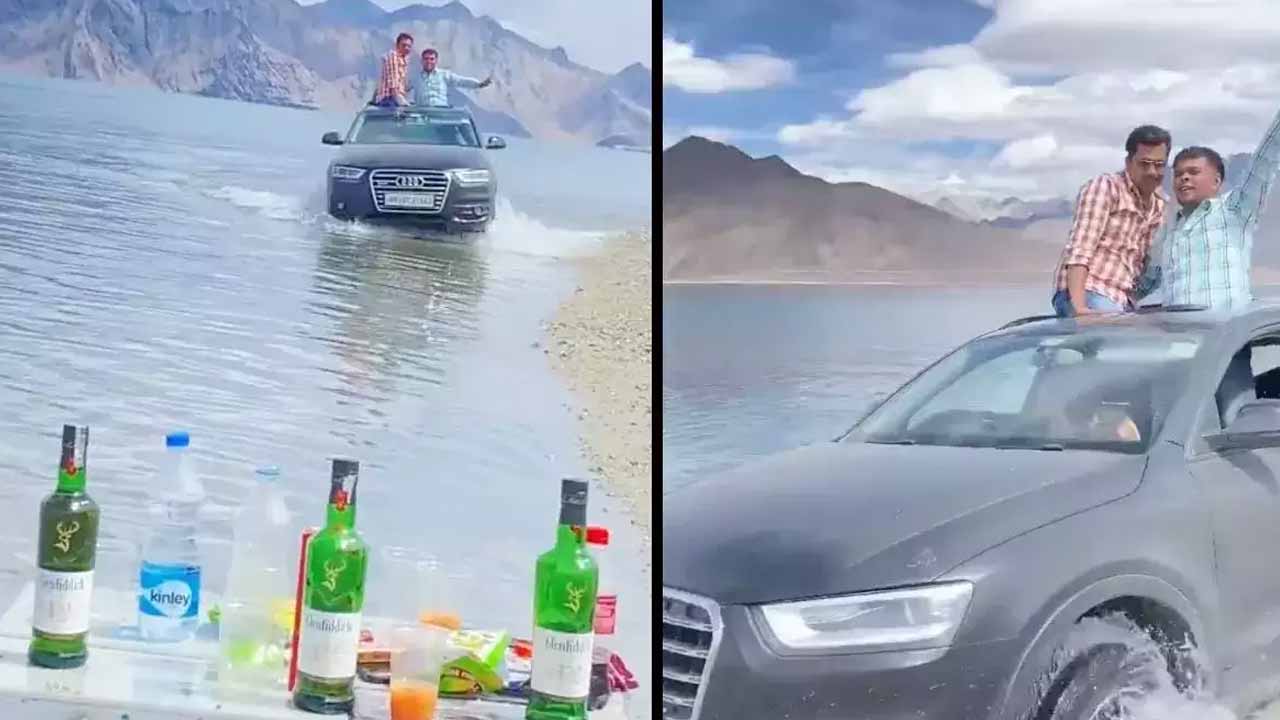 ప్యాంగ్యాంగ్ స‌ర‌స్సులో గురుగావ్‌ టూరిస్టుల వికృత చేష్ట‌లు.. ప్ర‌కృతి ప్రేమికుల మండిపాటు!!