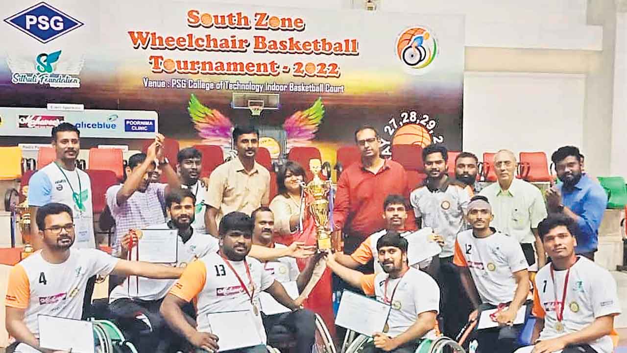 సౌత్‌జోన్‌ వీల్‌చైర్‌ బాస్కెట్‌బాల్‌లో రెండోస్థానం