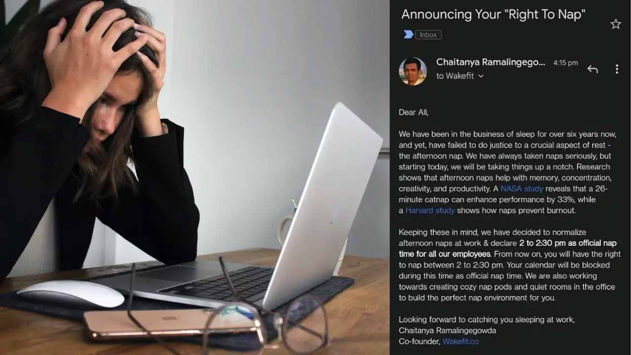 ఉద్యోగులు మ‌ధ్యాహ్నం ఓ కునుకు తీయొచ్చు..బెంగ‌ళూరు స్టార్ట‌ప్ కంపెనీ వినూత్న నిర్ణ‌యం..!!