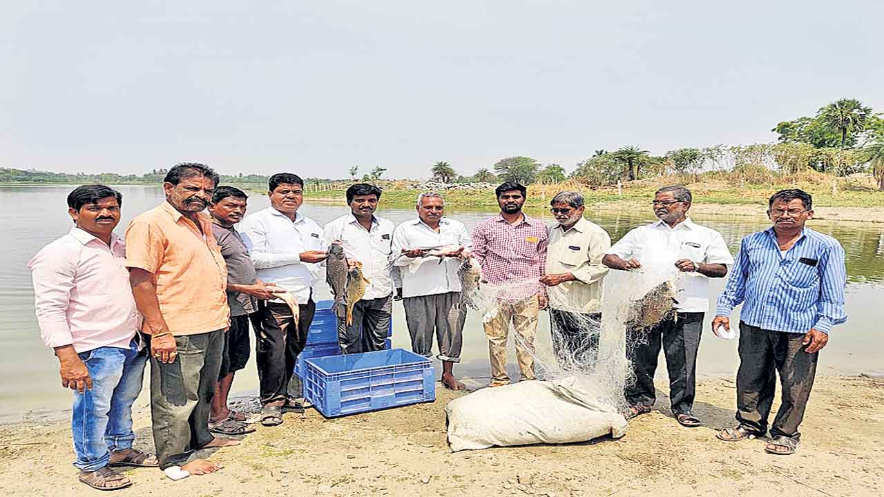 ఏండ్ల కష్టానికి ప్రతిఫలం.. కుంట్లూరు చెరువులో మత్స్య  సంపద