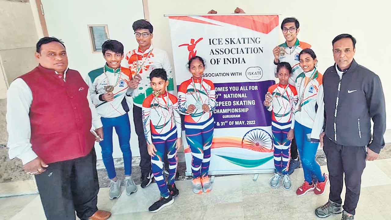 జాతీయ ఐస్‌ స్కేటింగ్‌లో తెలంగాణ జోరు
