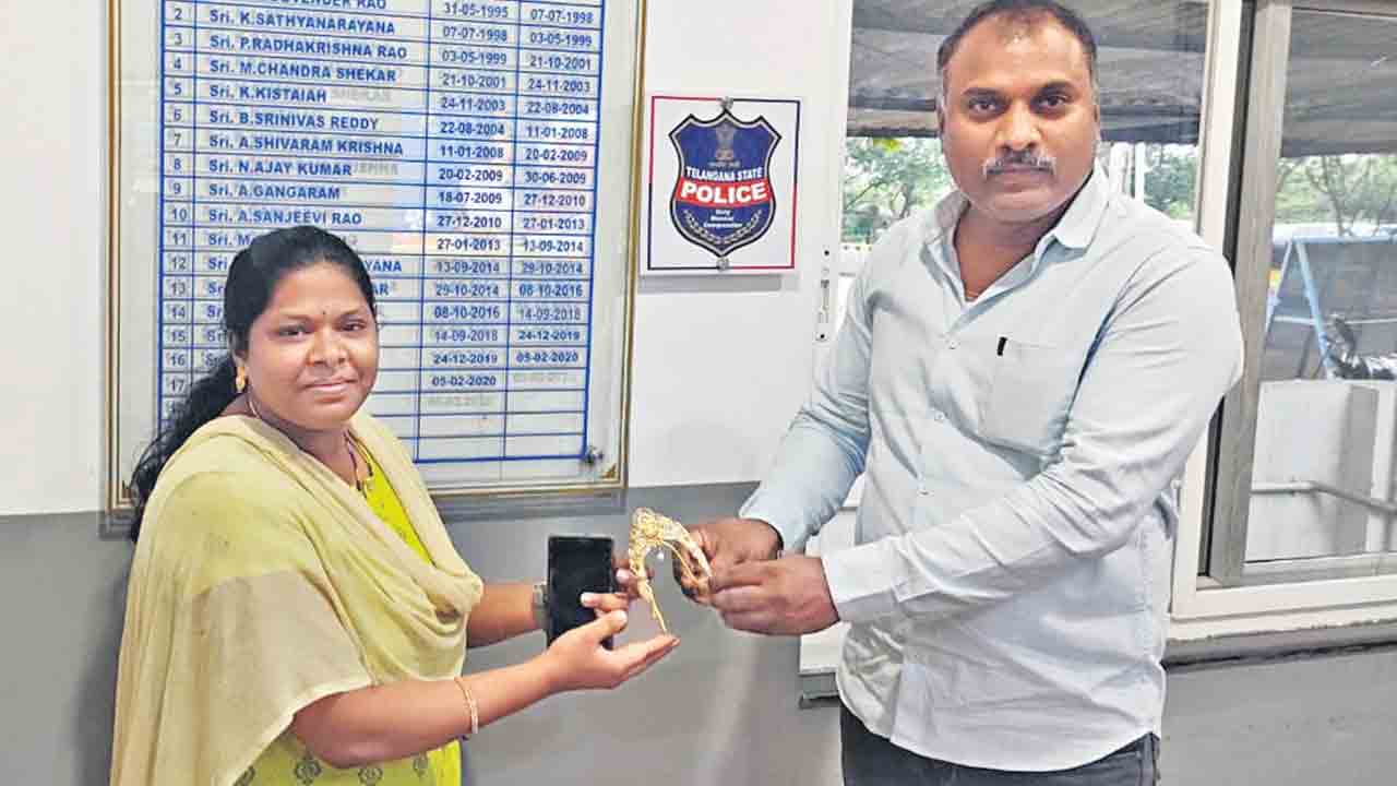 దారిలో పడిపోయిన నగల బ్యాగు