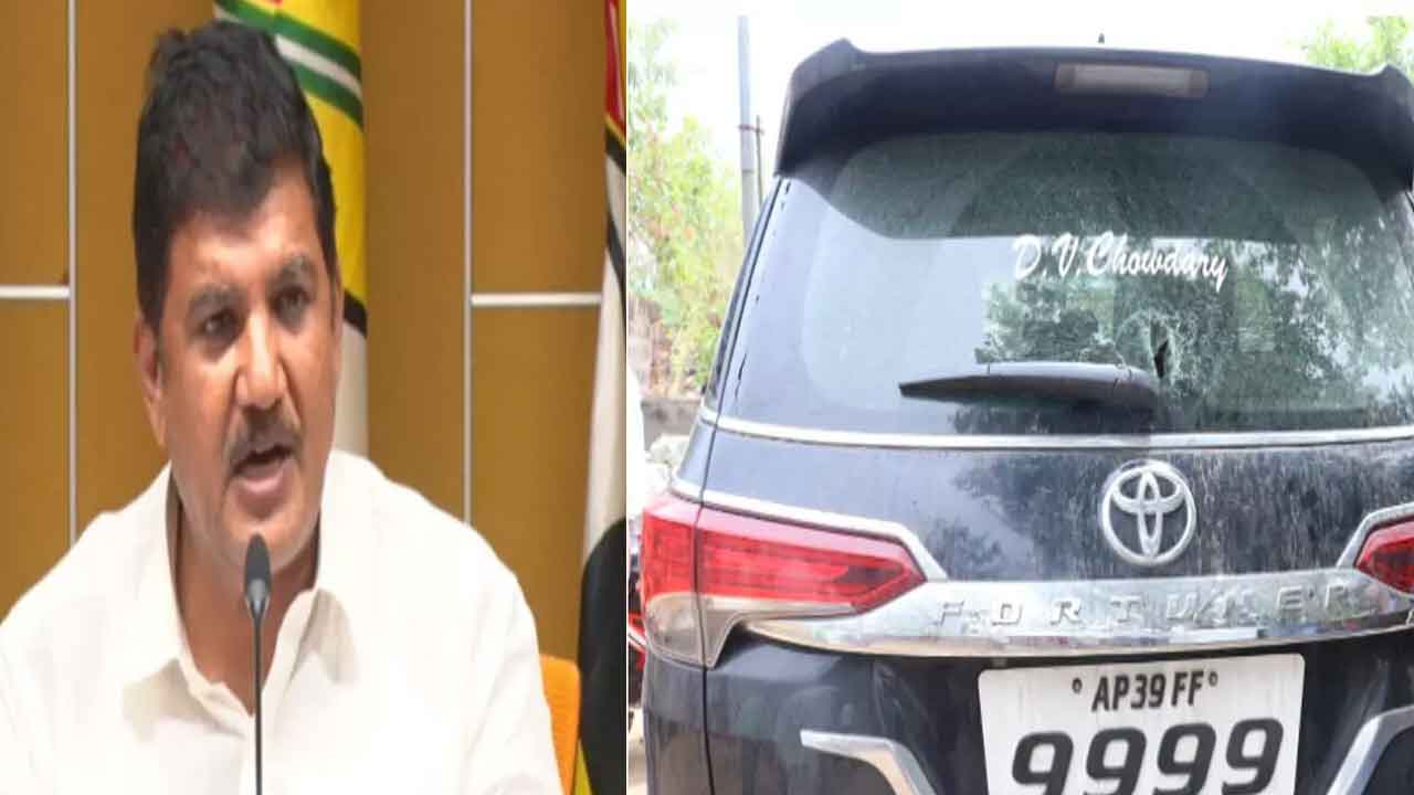 టీడీపీ నేత కారు అద్దాలు ధ్వంసం చేసిన వైసీపీ కార్యకర్తలు