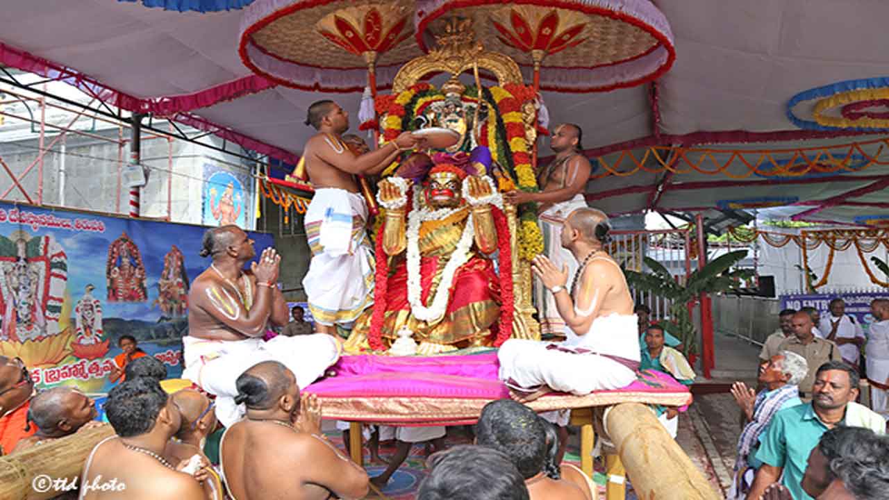 హనుమంత వాహనంపై కోదండ‌రాముని అలంకారంలో దర్శనం