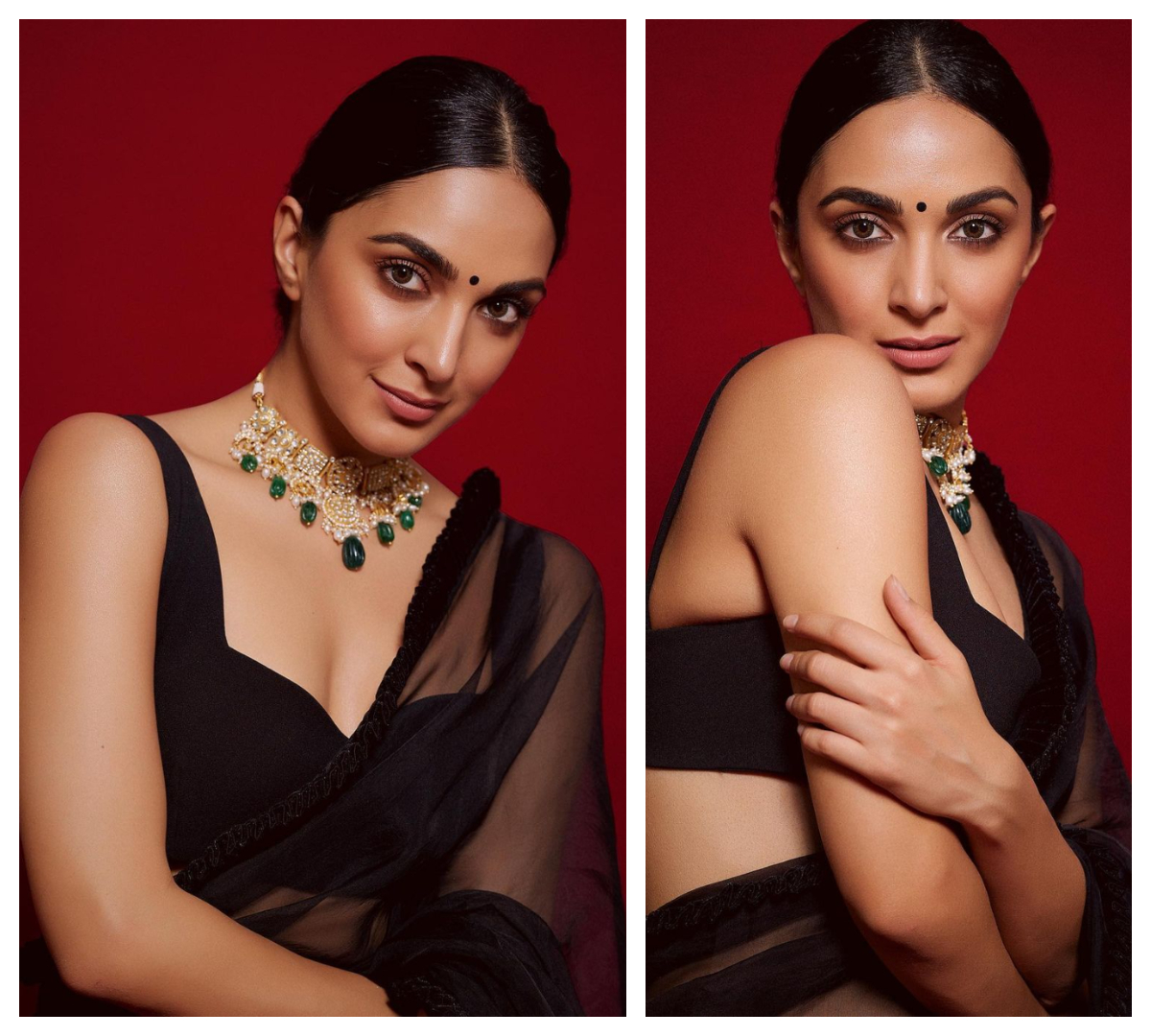 Kiara Advani | బ్లాక్ శారీలో కియారా అద్వానీ క్రేజీ స్టిల్స్‌..