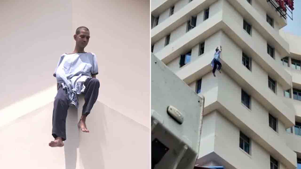 హాస్పిటల్‌ 8వ అంతస్తు నుంచి దూకిన రోగి… పరిస్థితి విషమం