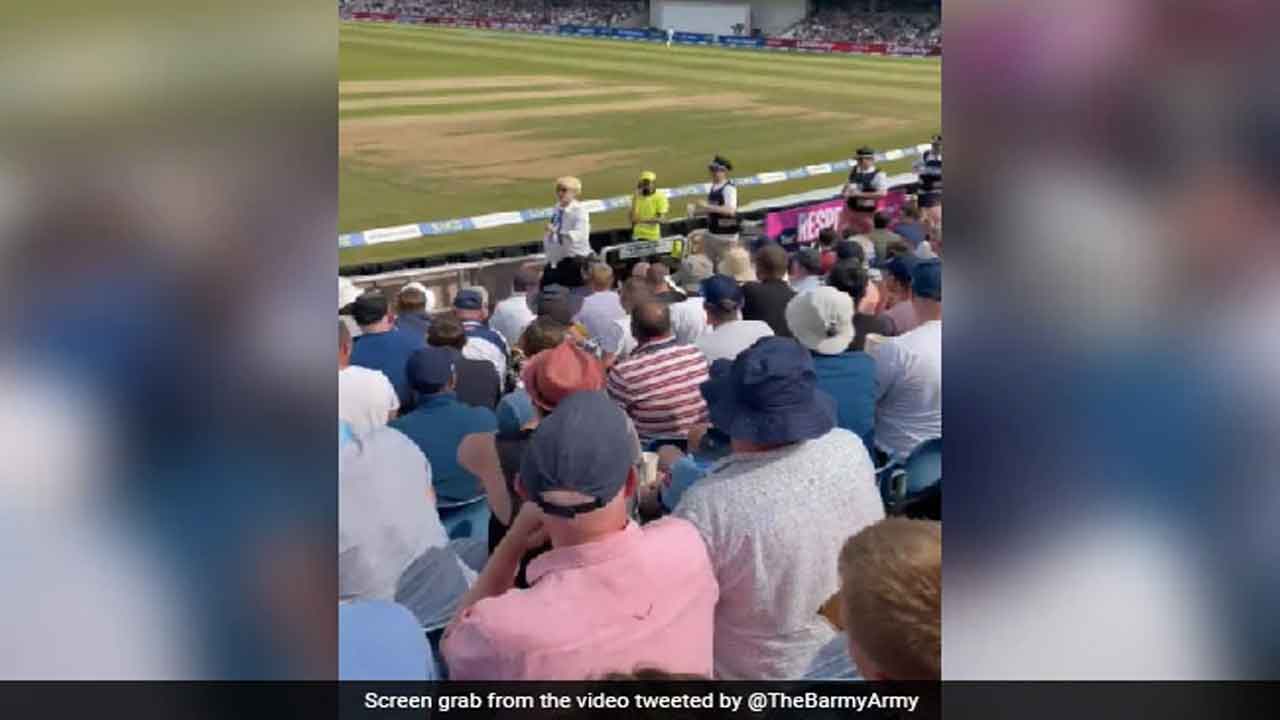 బ్రిట‌న్ ప్ర‌ధాని గెట‌ప్‌లో.. క్రికెట్ స్టేడియంలో ఓ వ్య‌క్తి హంగామా.. వీడియో