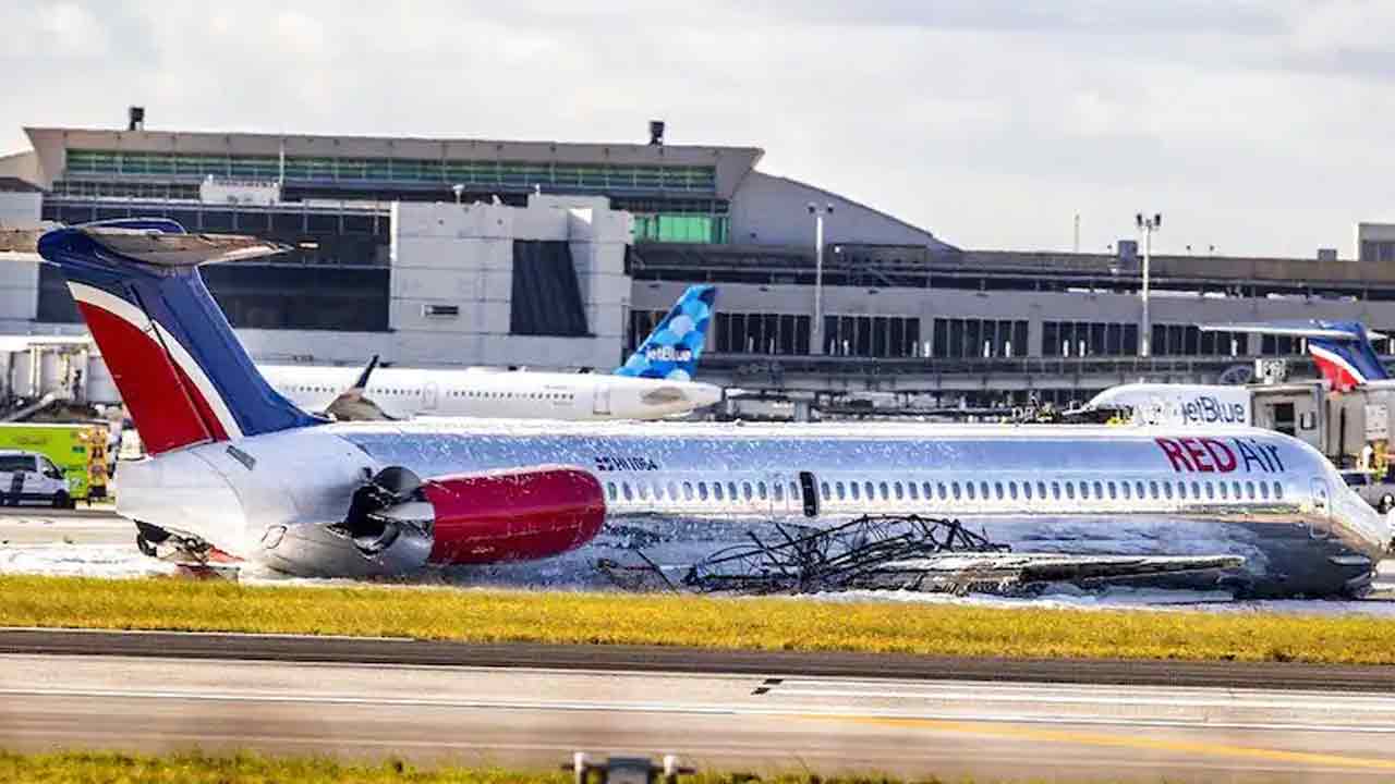 Video:  ఫ్లోరిడా ఎయిర్‌పోర్ట్‌లో విమాన ప్ర‌మాదం వీడియో వైర‌ల్‌!!