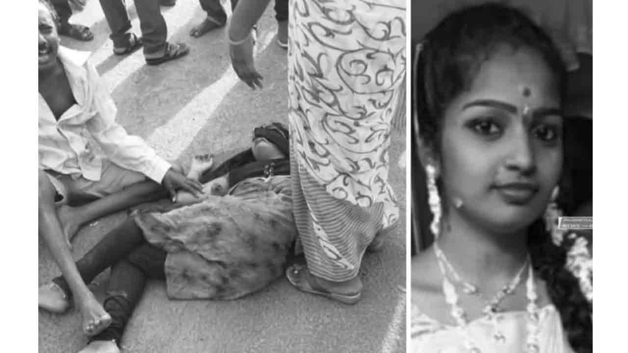 విషాదం : ఆర్టీసీ బస్సు ఢీ కొని యువతి మృతి