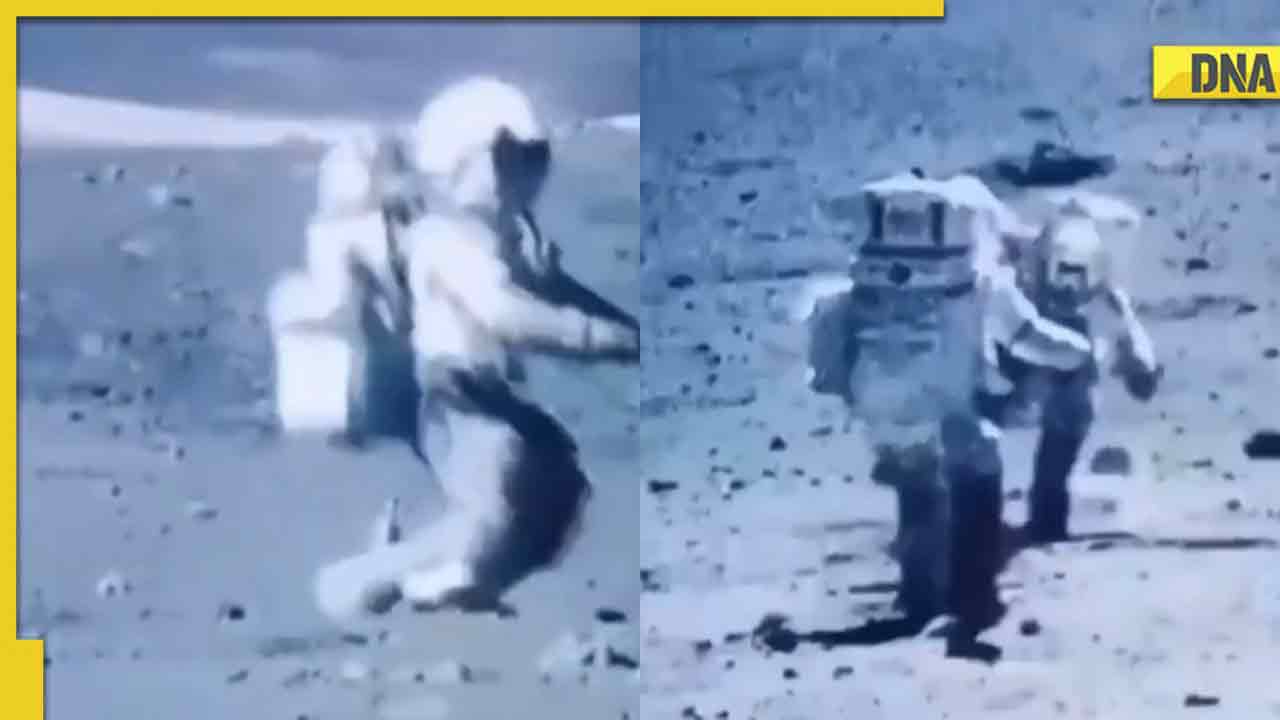 Viral video:  చంద్రుడిపై న‌డుస్తుండ‌గా కాలుజారిప‌డ్డ వ్యోమ‌గామి.. !!