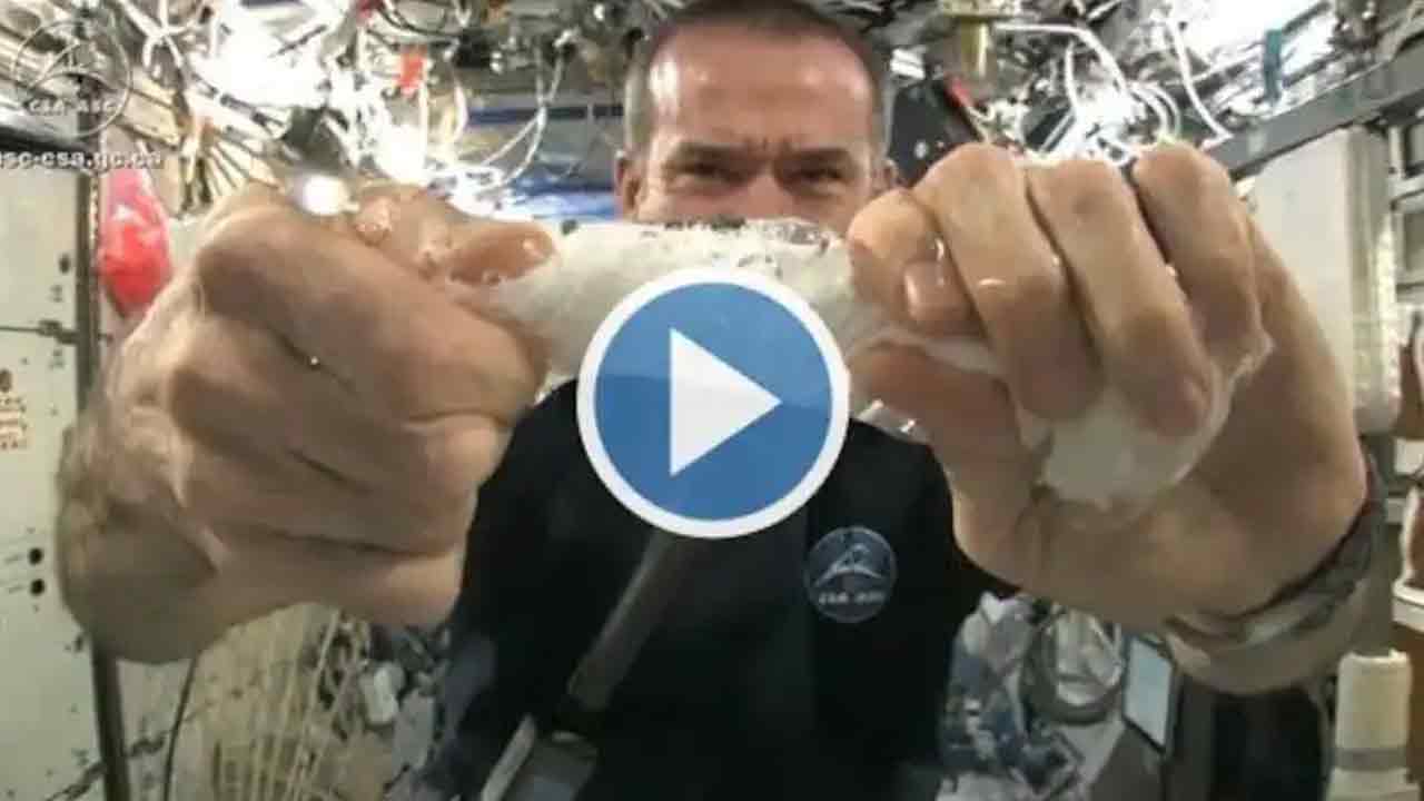 Viral Video: అంతరిక్షంలో తడి టవల్‌ను పిండితే ఏమ‌వుతుంది?