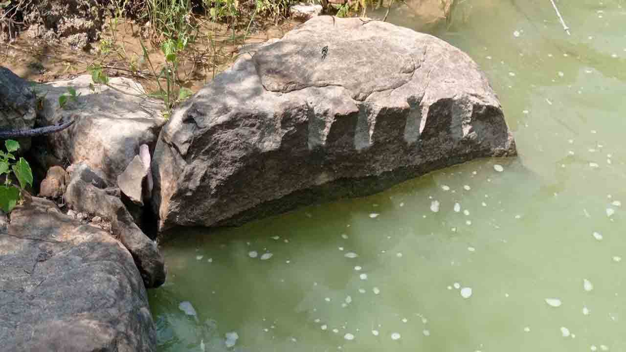 మత్తడి ప్రవాహంలో శిల్పావశేషాలు