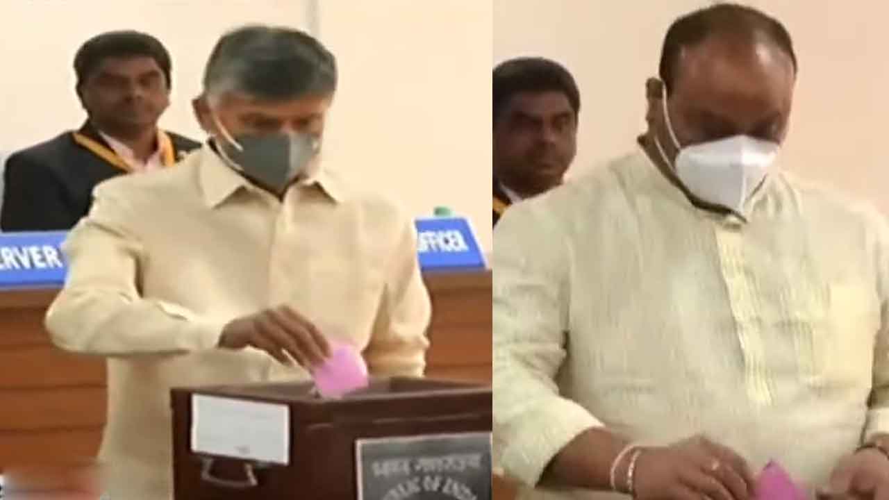 రాష్ట్రపతి ఎన్నికల్లో ఓటుహక్కు వినియోగించుకున్న చంద్రబాబు