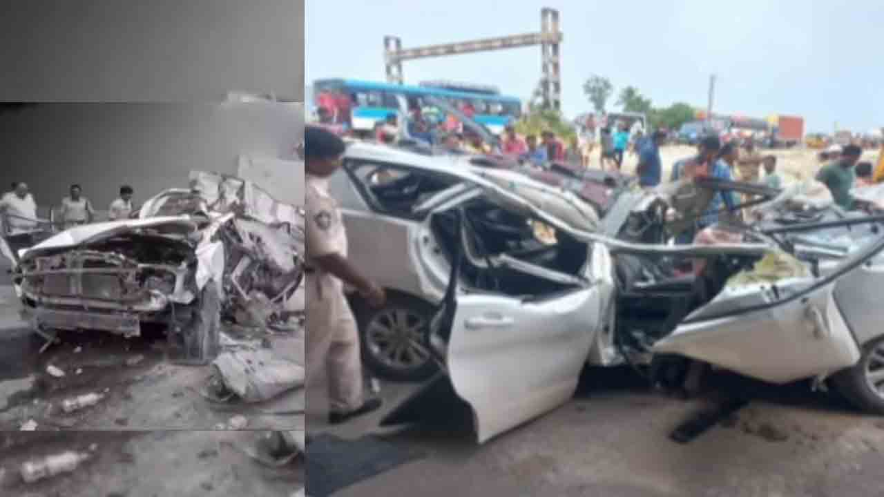 చిత్తూరులో డివైడర్‌ను ఢీకొట్టిన కారు.. ముగ్గురు కర్ణాటక పోలీసులు మృతి