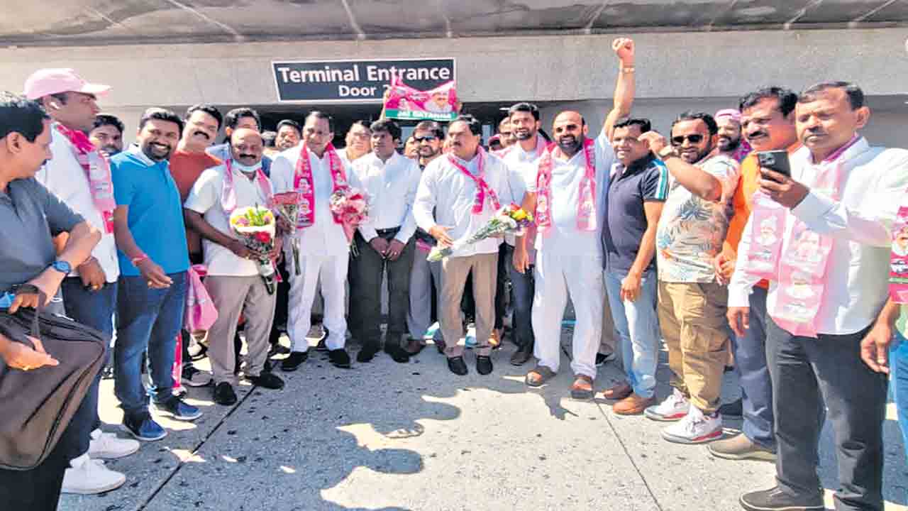 అమెరికాలో మంత్రులకు ఘనస్వాగతం