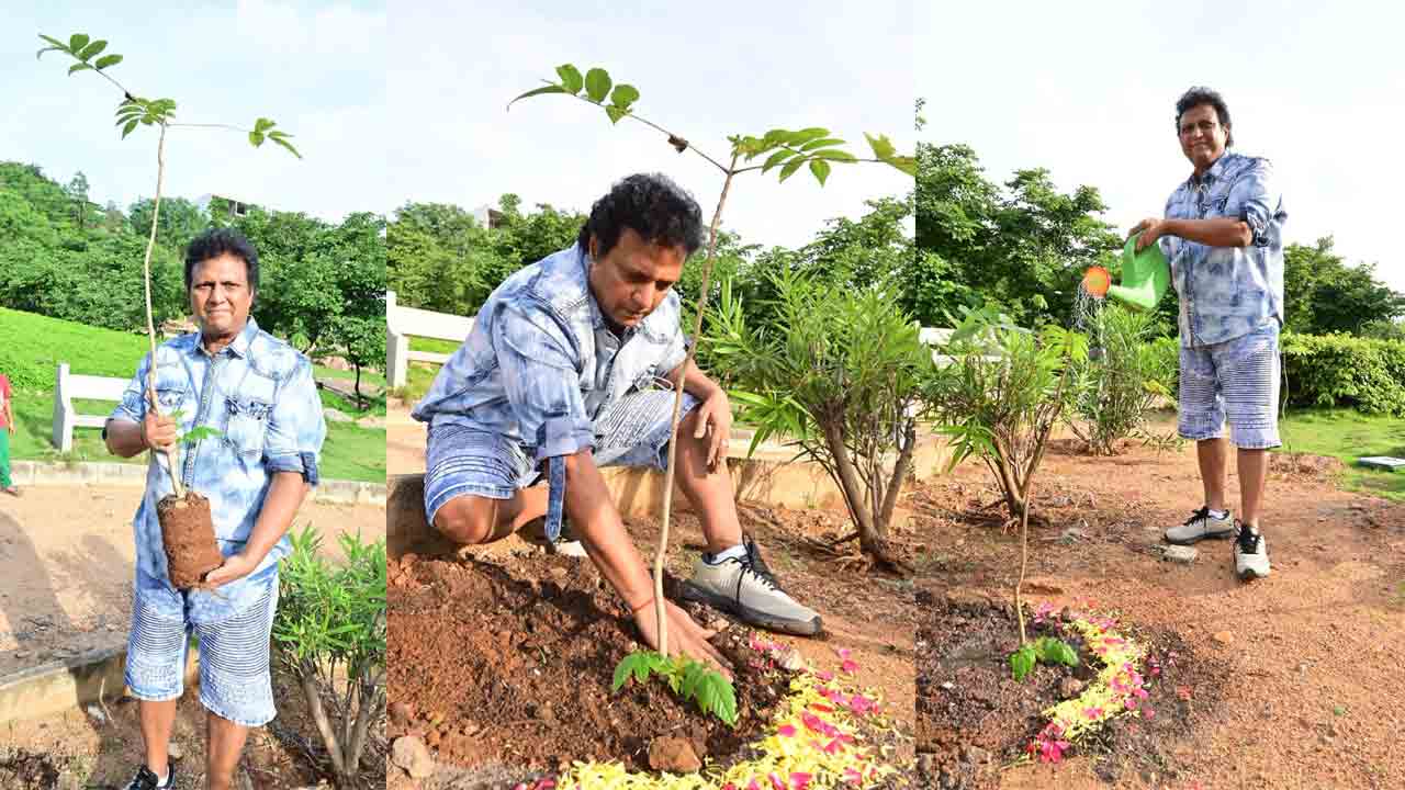 గ్రీన్‌ ఇండియా చాలెంజ్‌లో మొక్కలు నాటిన మణిశర్మ