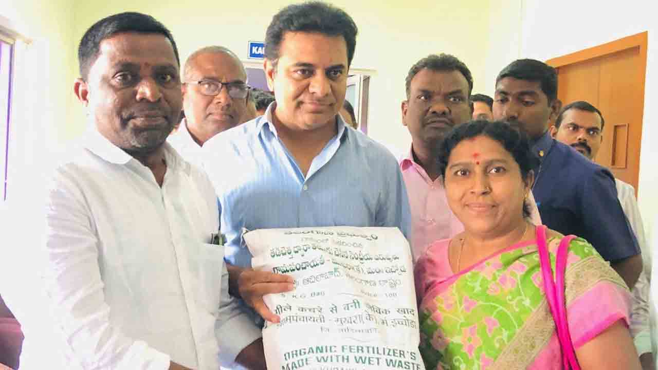 ఆ గ్రామంలో త‌డి చెత్త‌తో రూ. 6 ల‌క్షల ఆదాయం.. మంత్రి కేటీఆర్ అభినంద‌న‌లు
