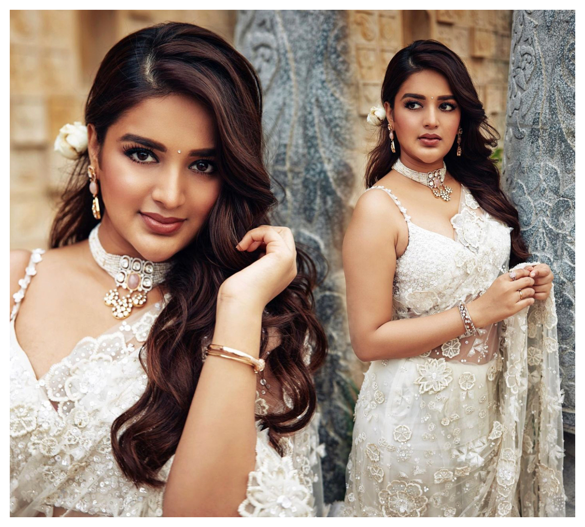 Nidhhi Agerwal | స్లీవ్ లెస్ శారీలో చూడ‌ముచ్చ‌ట‌గా నిధి అగ‌ర్వాల్‌..