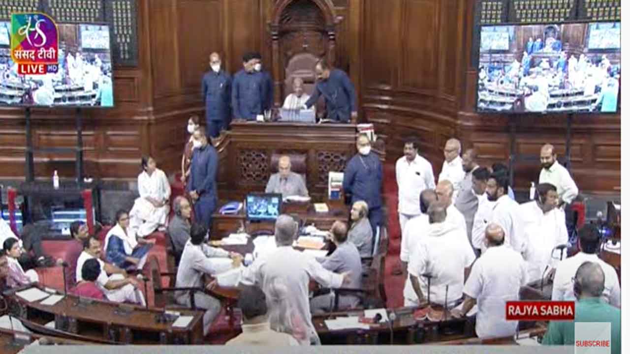 రాజ్య‌స‌భలో టీఆర్ఎస్ ఎంపీల‌పై స‌స్పెన్ష‌న్‌