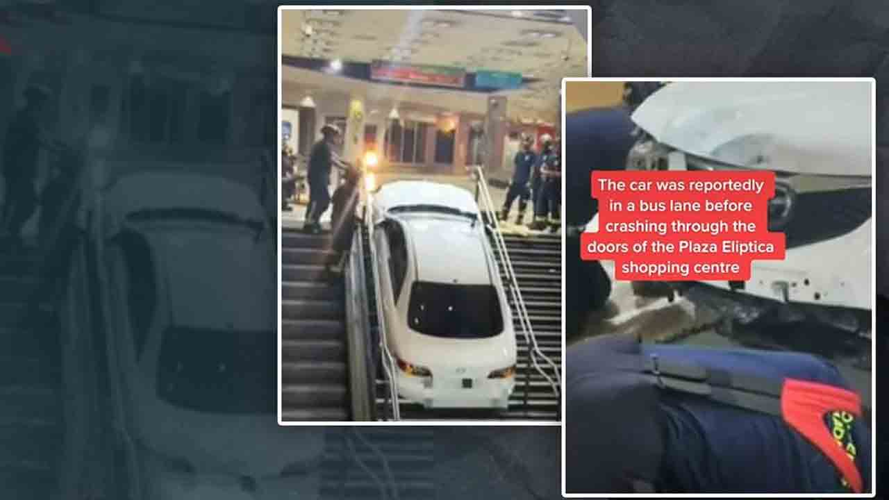 మెట్లెక్కుతూ ఇరుక్కుపోయిన కారు.. తిప్పలు పడి బయటకు తీసిన ఫైర్ ఫైటర్లు