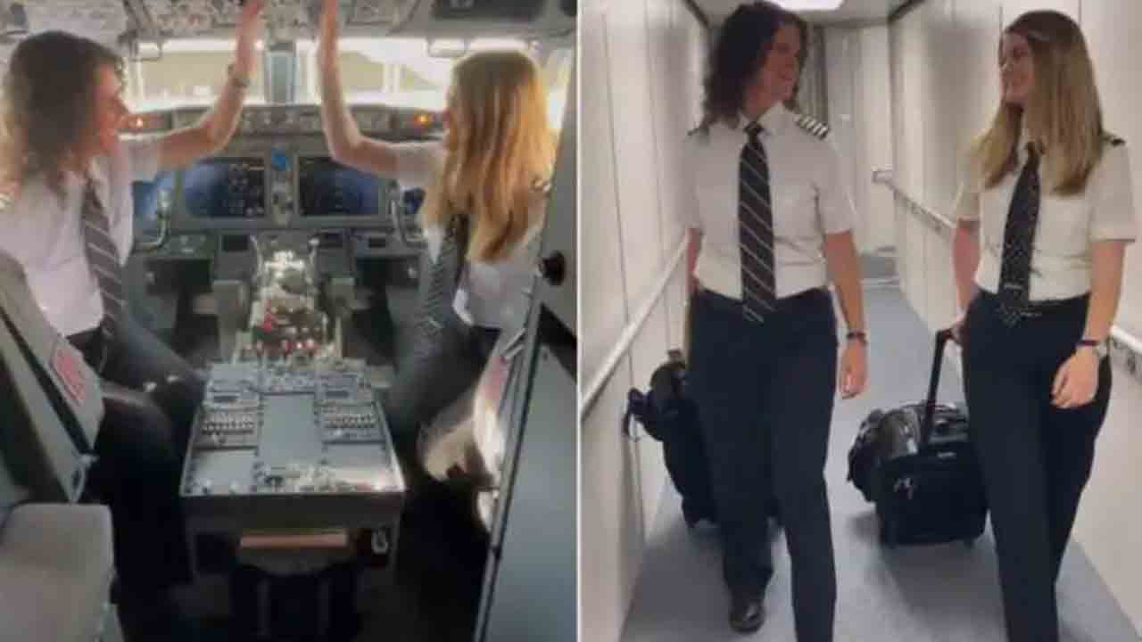 Watch: తల్లి.. కూతురు | పైలట్‌.. కోపైలట్‌  ఇద్దరూ ఒకే విమానంలో సేవలు