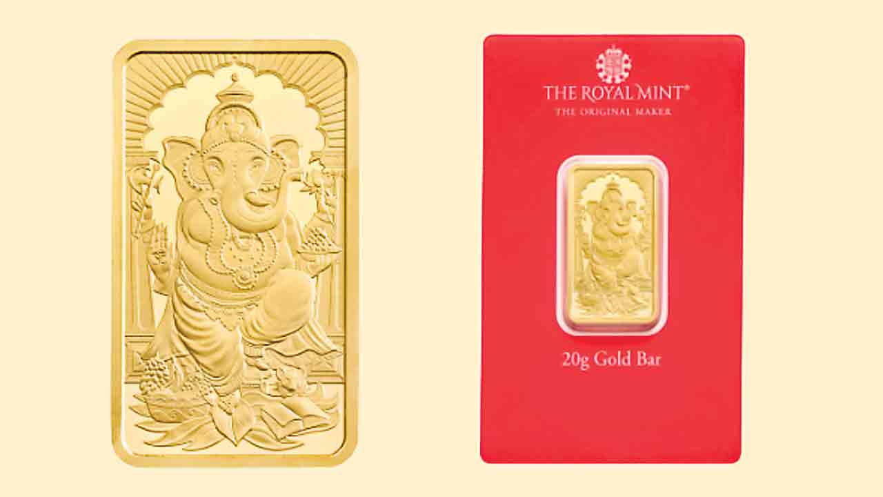 బంగారు బిస్కెట్‌పై గణేశుడు