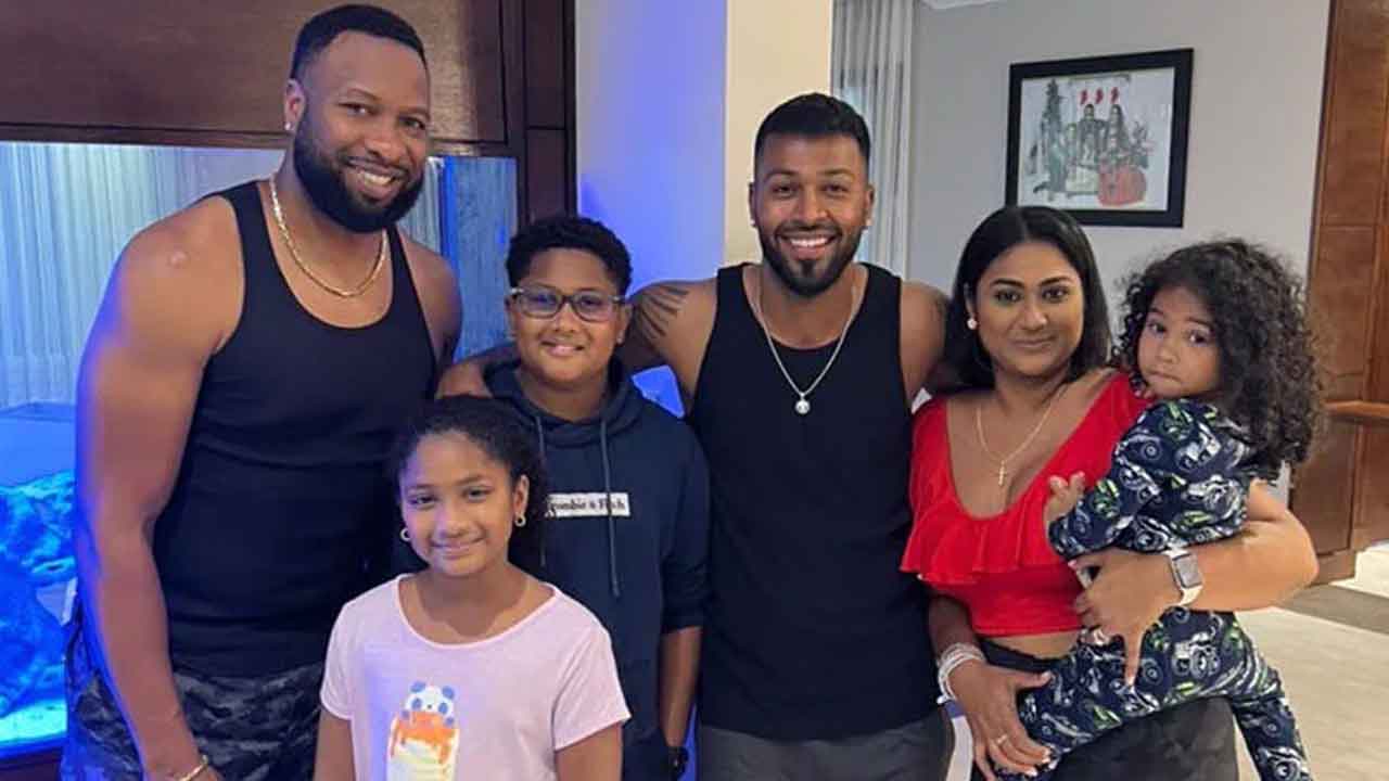 పోలార్డ్ ఇంటికెళ్లిన పాండ్యా.. ట్విట్ట‌ర్‌లో ఫోటోలు