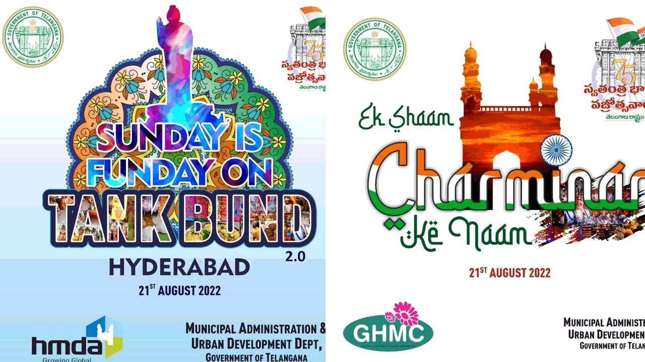 21న ట్యాంక్‌బండ్‌, చార్మినార్ వ‌ద్ద‌ ప్రత్యేక కార్యక్రమాలు