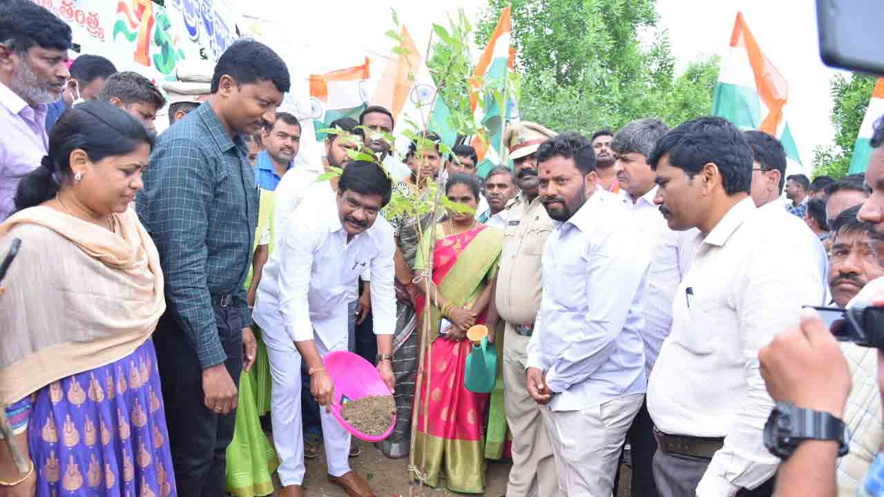 పడగల్ గ్రామంలో మొక్కలు నాటిన మంత్రి వేముల