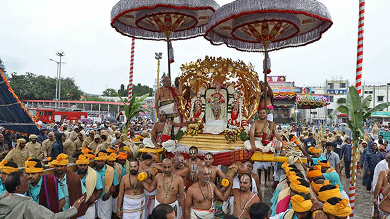 బ్రహ్మోత్సవాల్లో కల్పవృక్షవాహనంపై మలయప్ప స్వామి దర్శనం