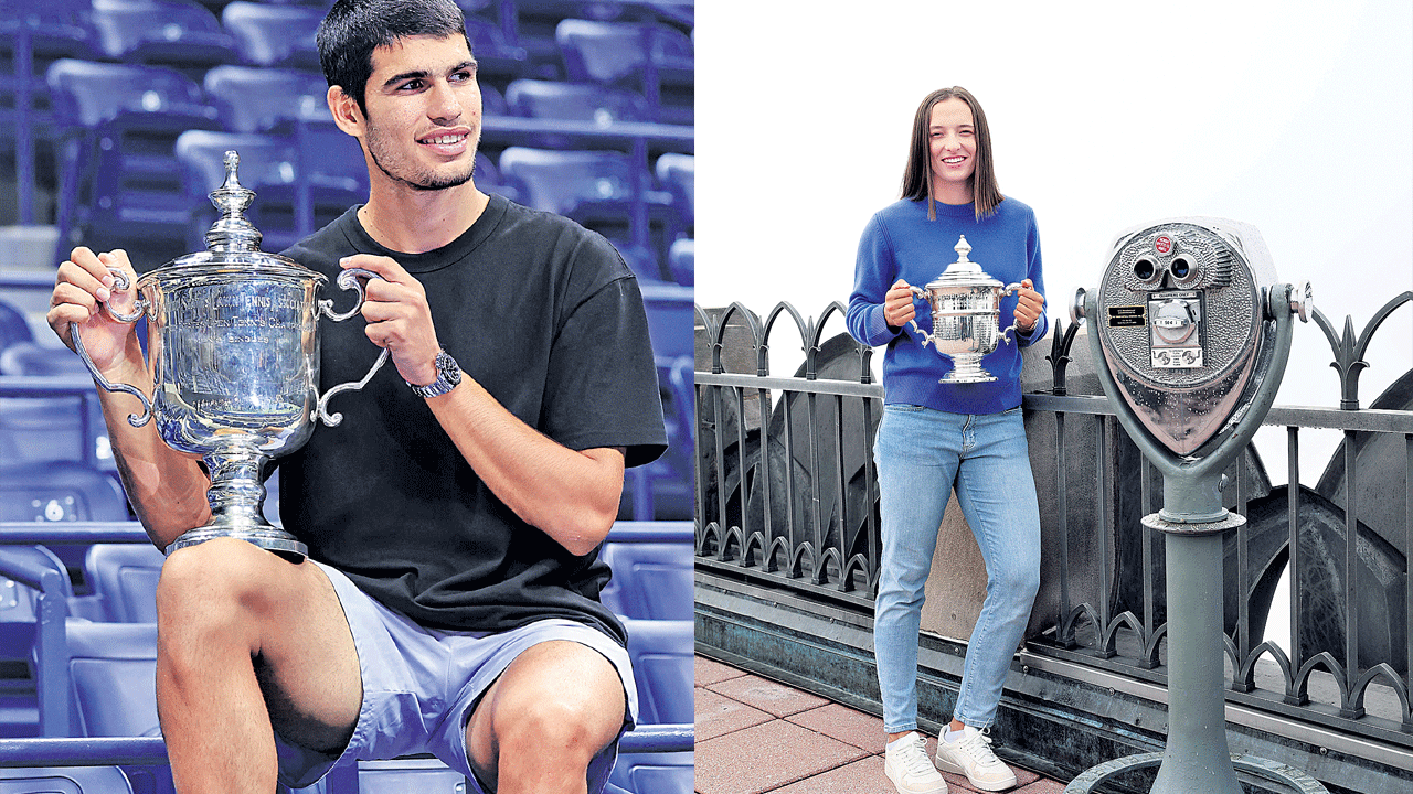 టాప్‌లో అల్కారజ్‌, స్వియాటెక్‌