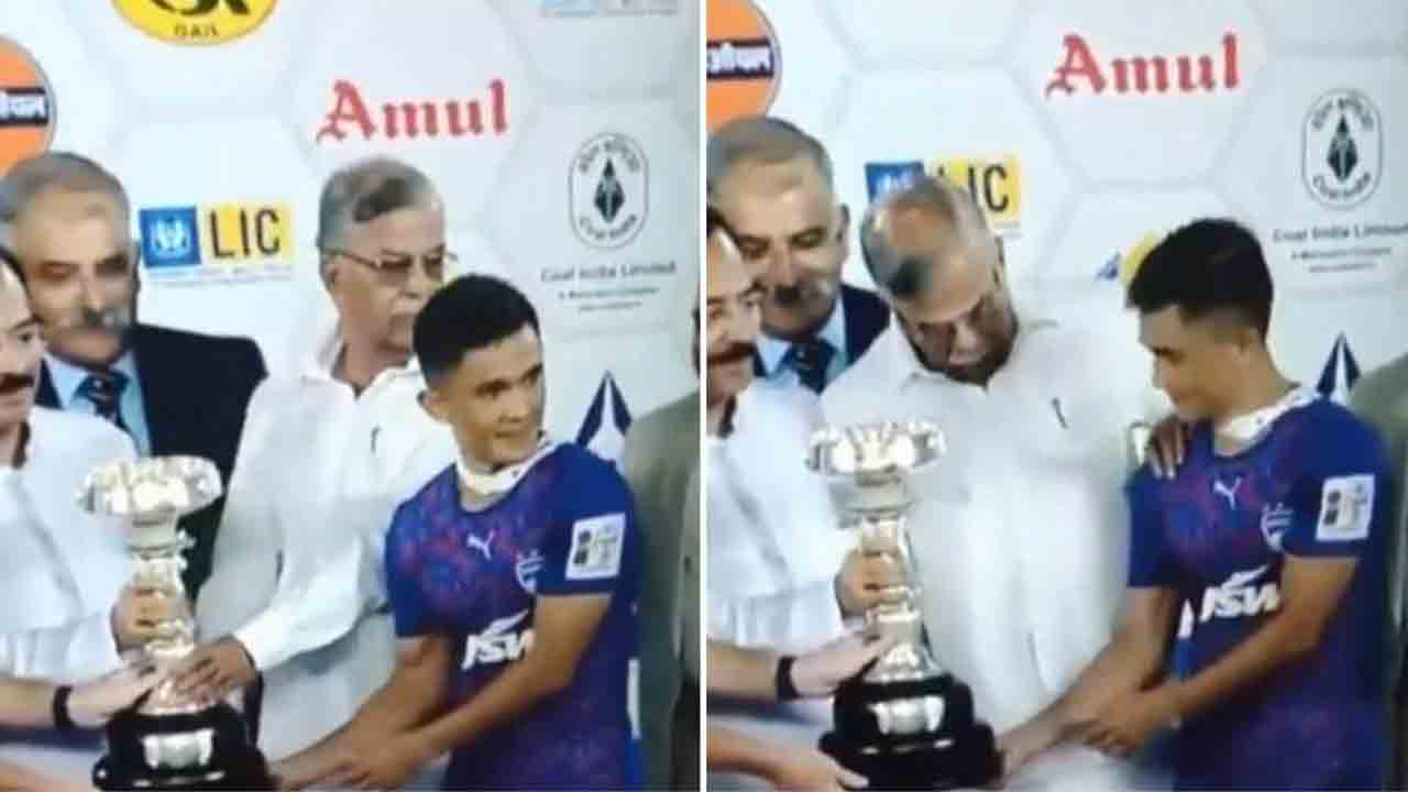 ఫొటోల కోసం సునీల్ ఛెత్రిని పక్కకు తోసేసిన బెంగాల్ గవర్నర్.. నెటిజన్ల ఆగ్రహం