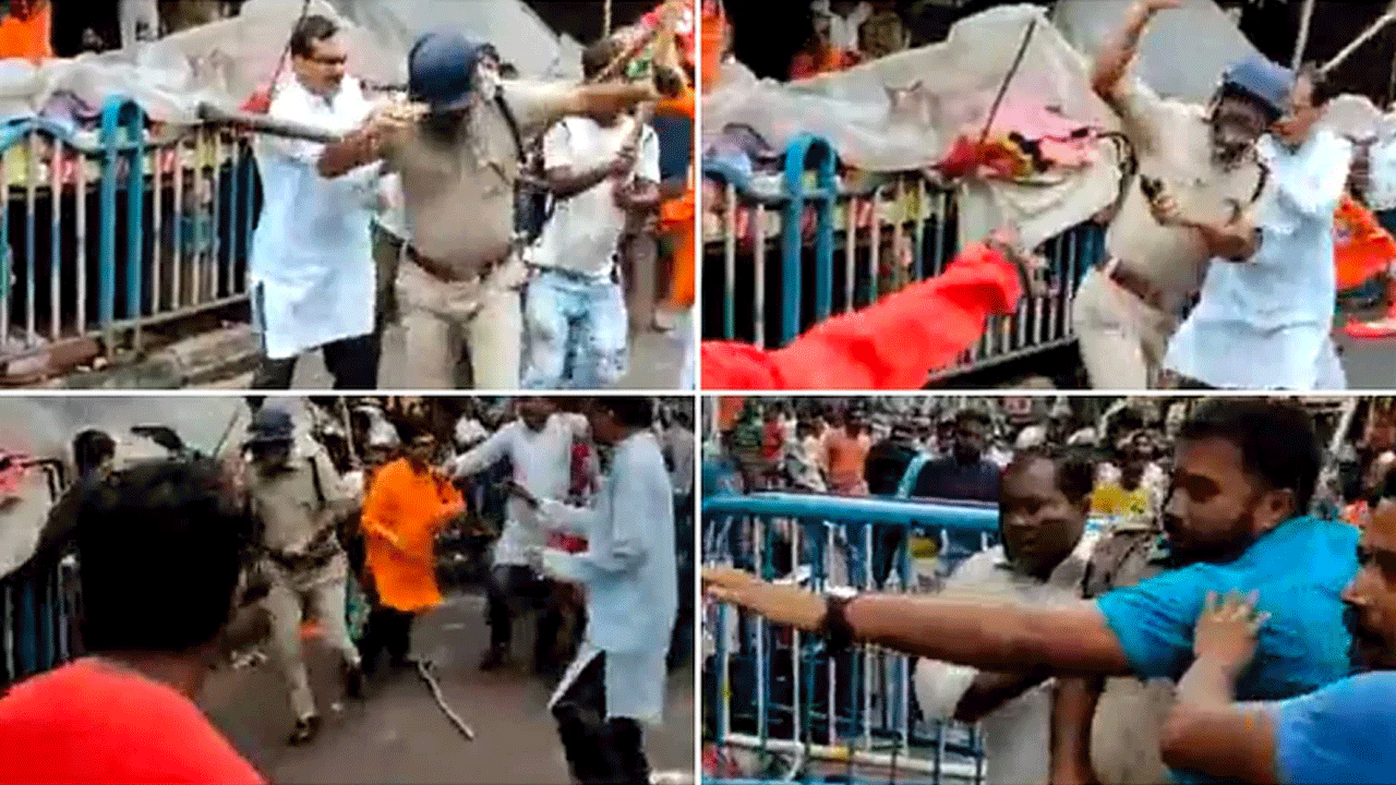 Kolkata Violence | రణ‌రంగంగా కోల్‌క‌తా వీధులు.. పోలీస్ అధికారిపై మూక‌దాడి!