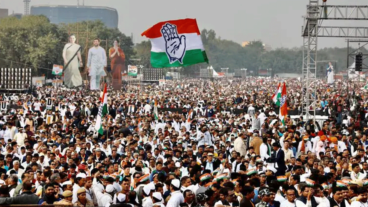 ద్ర‌వ్యోల్బ‌ణానికి వ్య‌తిరేకంగా కాంగ్రెస్ మెగా ర్యాలీ