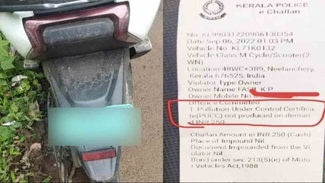 పొల్యూష‌న్ స‌ర్టిఫికెట్ పేరిట ఎల‌క్ట్రిక్ వెహిక‌ల్‌కు చ‌లాన్