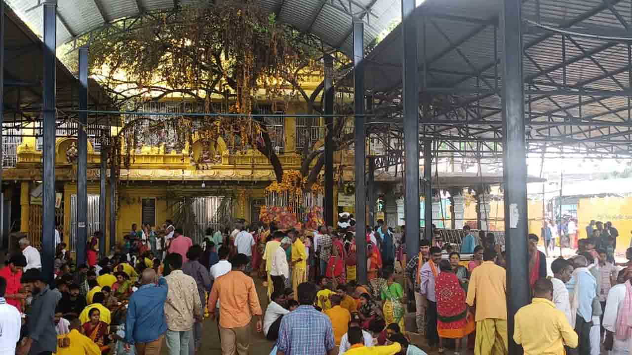 Mallanna temple | కొమురవెల్లికి పోటెత్తిన భక్తజనం