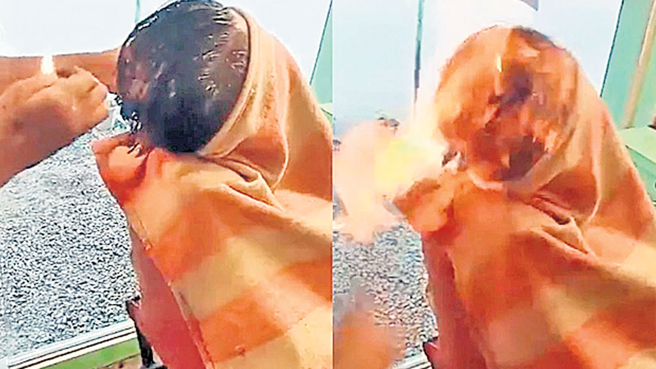 వికటించిన ‘ఫైర్‌ హెయిర్‌కట్‌’.. యువకుడికి గాయాలు