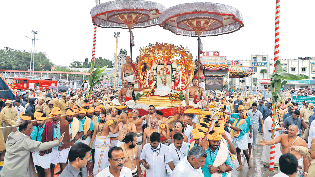 కల్పవృక్షవాహనంపై మలయప్ప స్వామి దర్శనం
