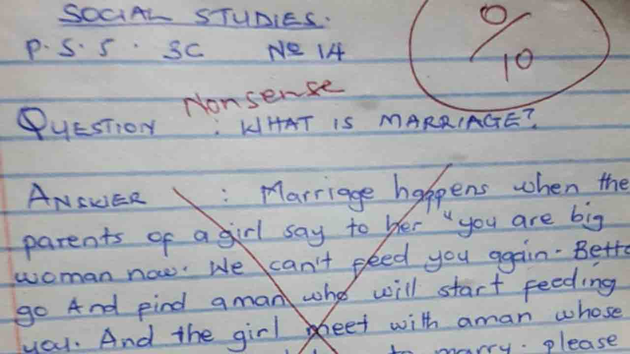 ‘పెళ్లి అంటే ఏమిటి?’… ఒక విద్యార్థి ఏం రాశాడో చదివితే నవ్వు ఆపుకోలేరు