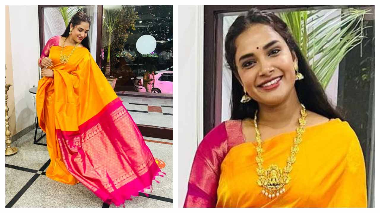 Hari Teja | ప‌సుపురంగు ప‌ట్టుచీర‌లో హరితేజ అందాల హొయ‌లు..